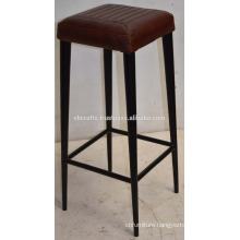 Vintage Industrial Leather Cushion Seat Bar Stool New Design